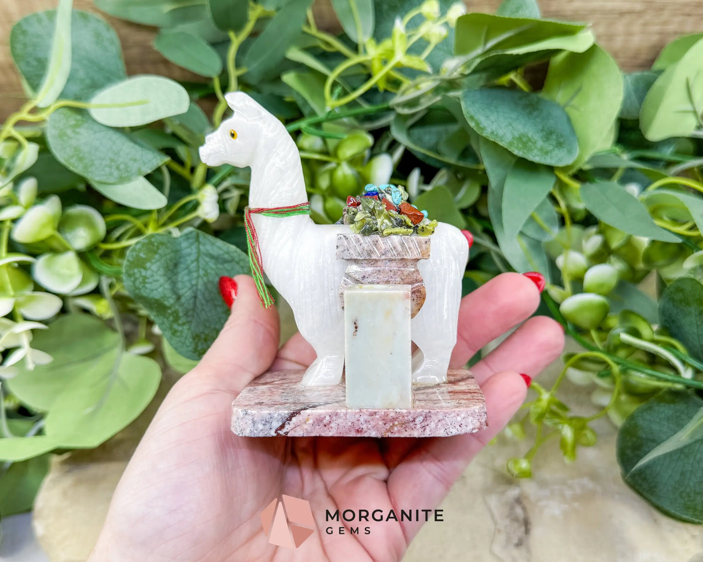 Hand-Carved Llama Crystal Pen Holder (228g) - White Stone Sculpture for Focus & Endurance - Metaphysical Crystals