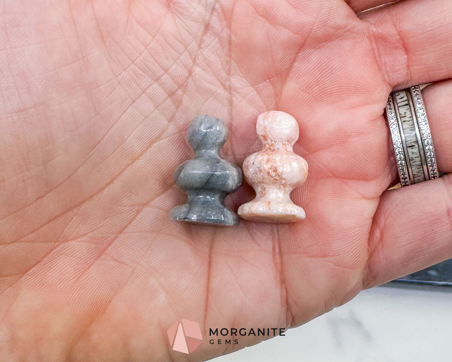 Hand-Carved Mexican Onyx Chess Set (7.75’’) – Compact Pink & Black Stone Strategy Board Game - Home & Living