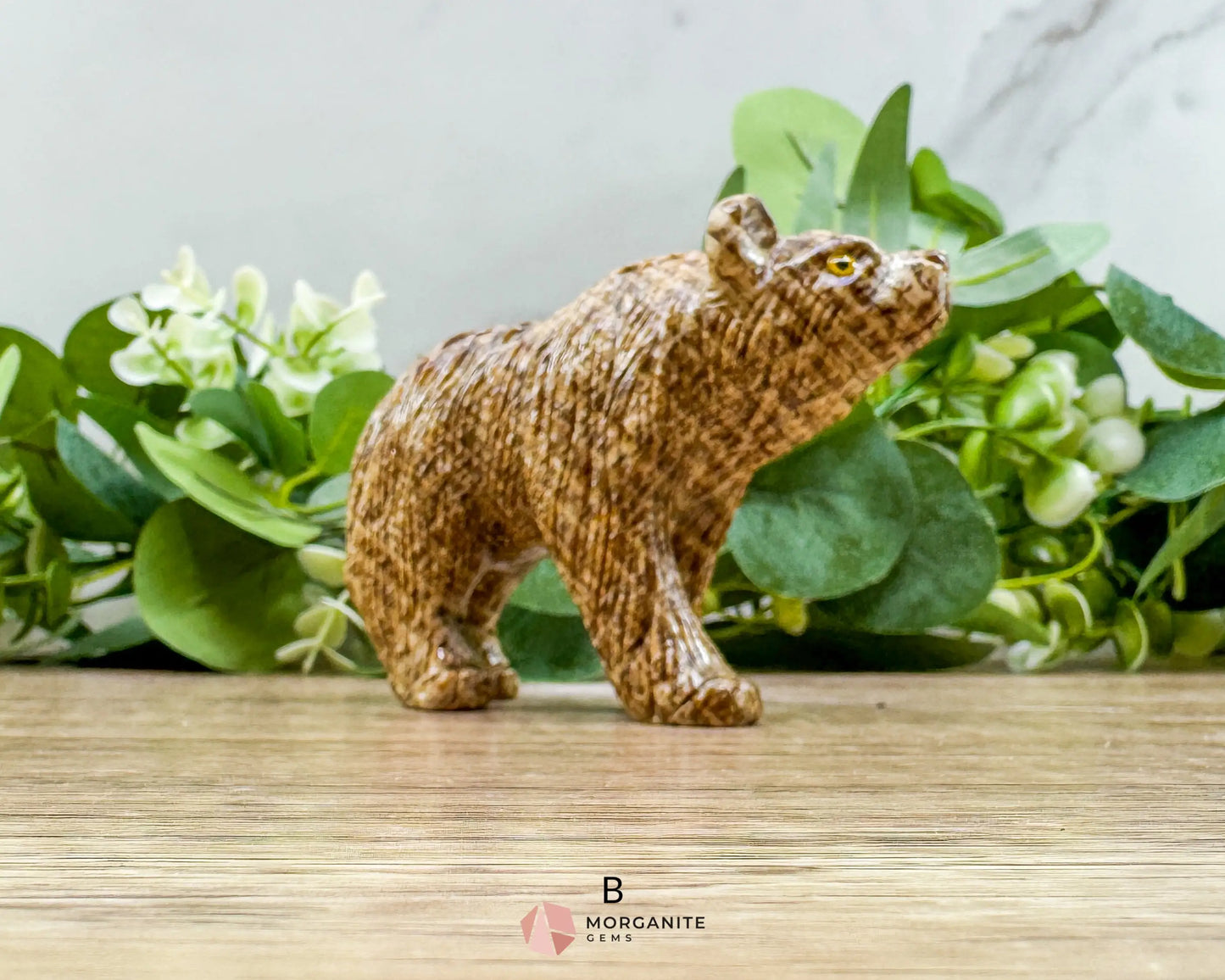 Hand-Carved Soapstone Bear – 3’’ Tall Natural Stone Figurine - Metaphysical Crystals