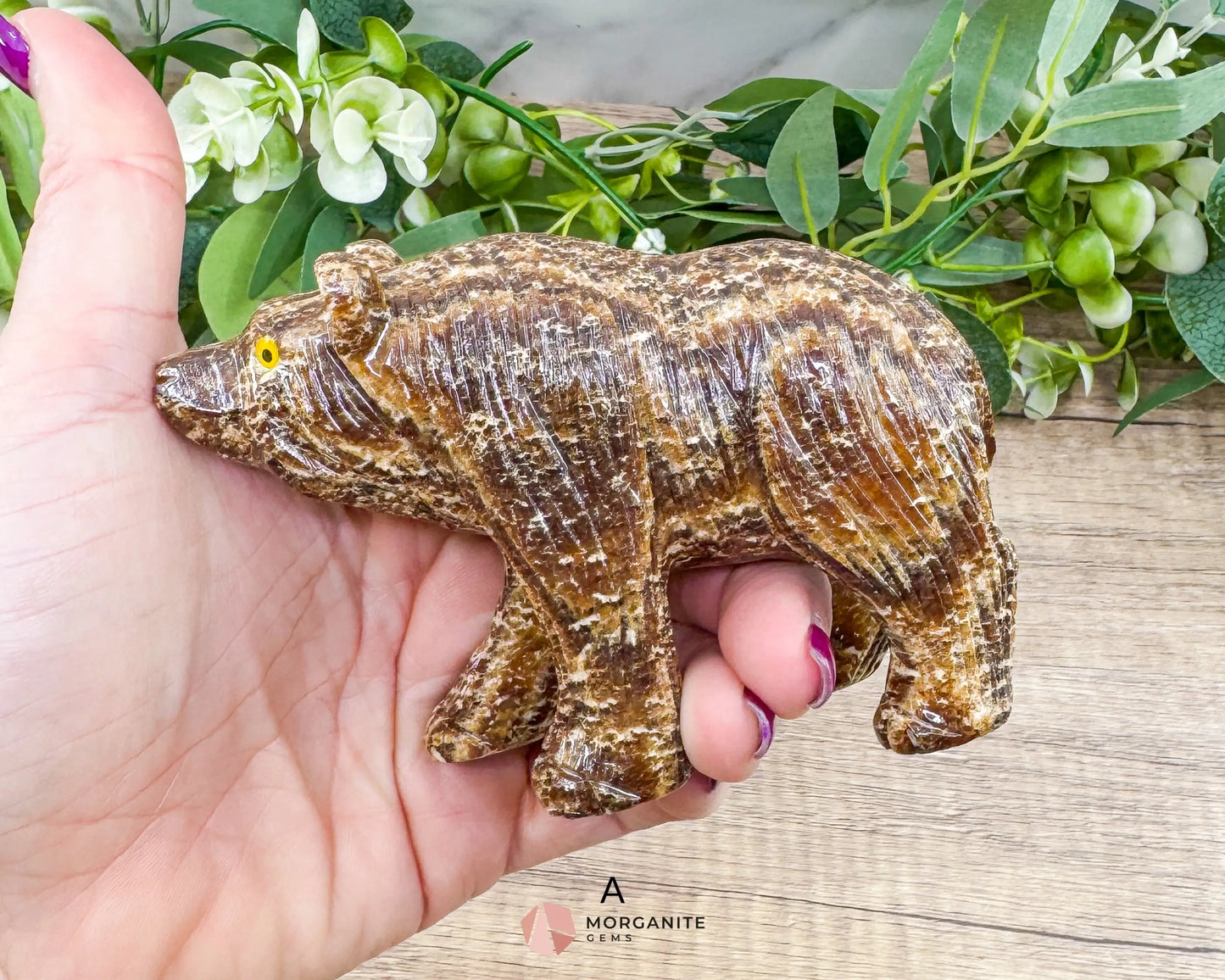 Hand-Carved Soapstone Bear – 3’’ Tall Natural Stone Figurine - Metaphysical Crystals
