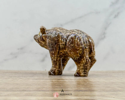 Hand-Carved Soapstone Bear – 3’’ Tall Natural Stone Figurine - Metaphysical Crystals