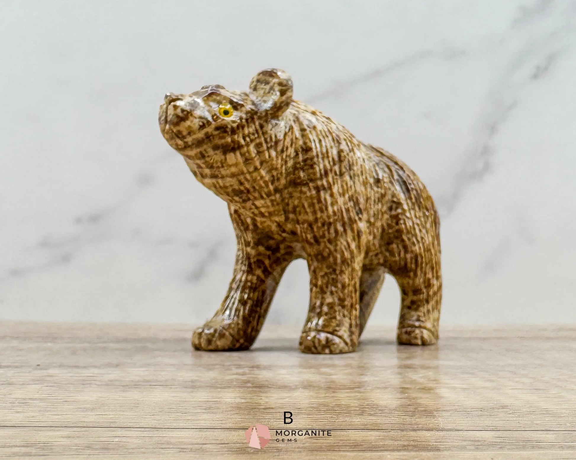 Hand-Carved Soapstone Bear – 3’’ Tall Natural Stone Figurine - Metaphysical Crystals
