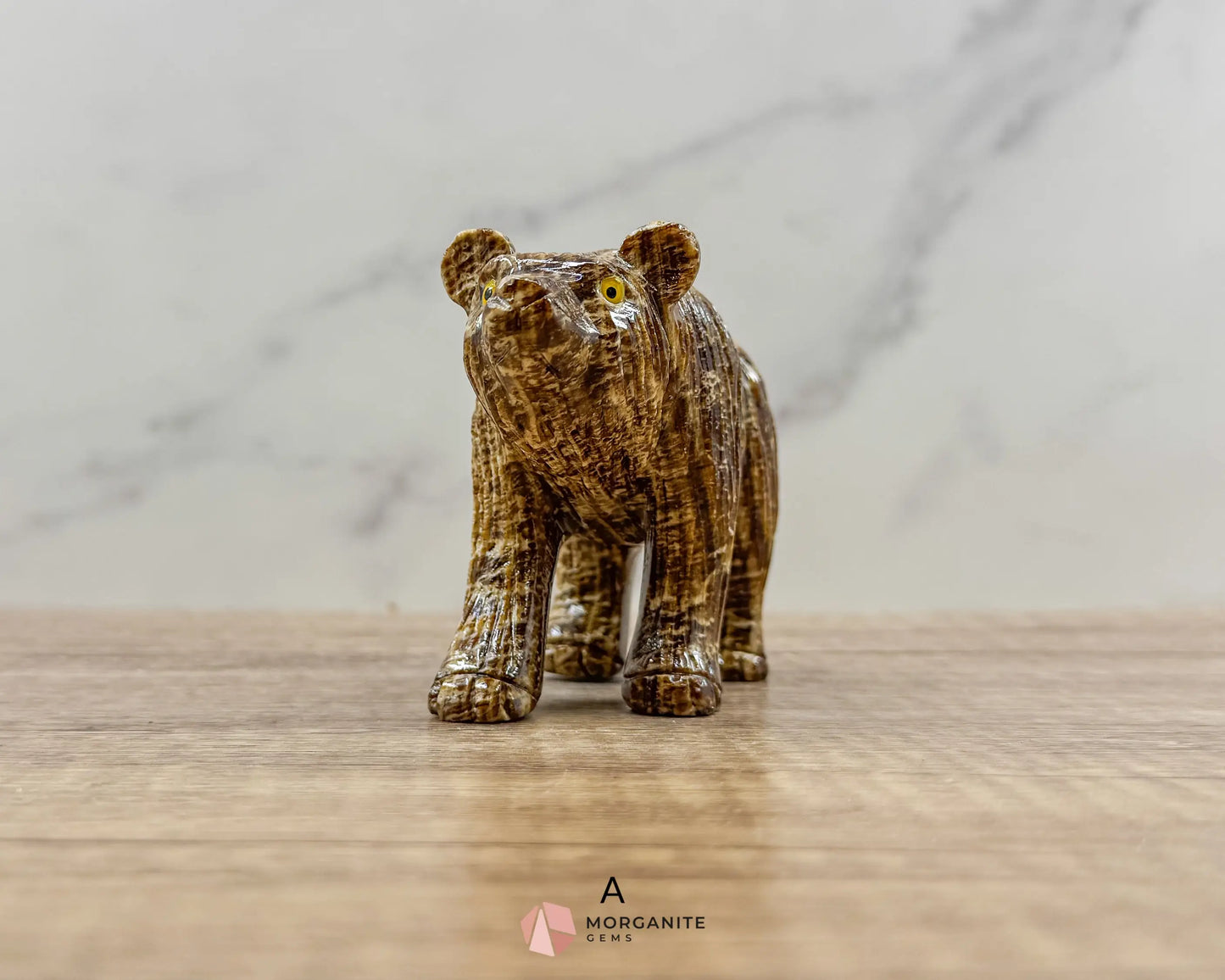 Hand-Carved Soapstone Bear – 3’’ Tall Natural Stone Figurine - Metaphysical Crystals