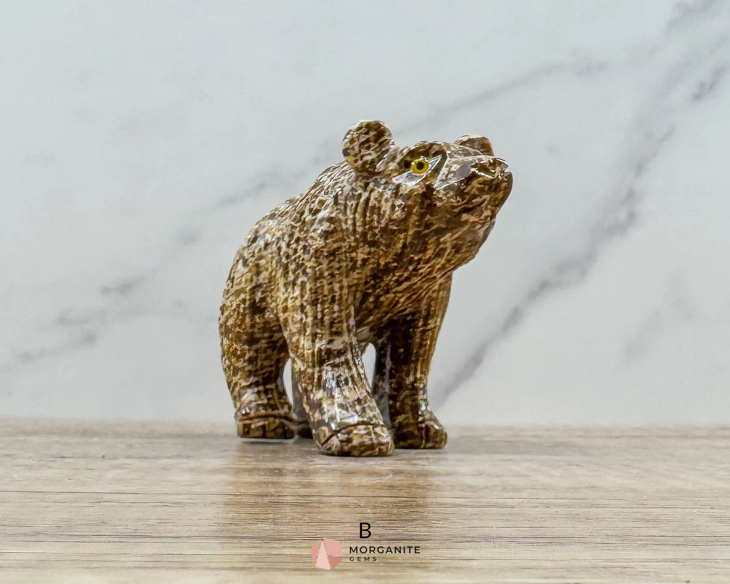 Hand-Carved Soapstone Bear – 3’’ Tall Natural Stone Figurine - Metaphysical Crystals