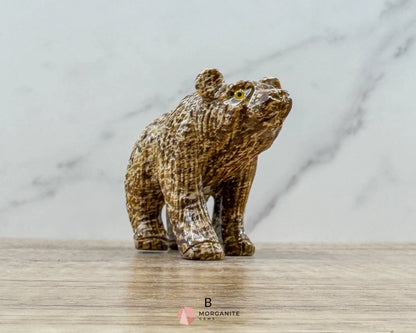 Hand-Carved Soapstone Bear – 3’’ Tall Natural Stone Figurine - Metaphysical Crystals