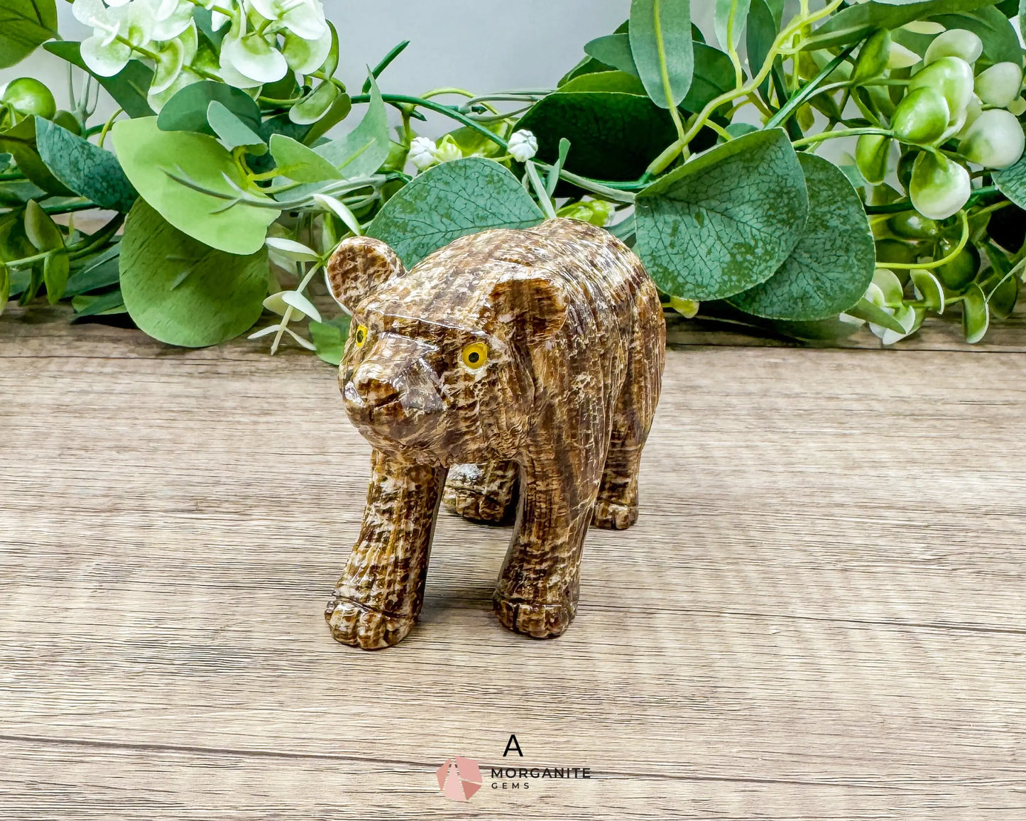 Hand-Carved Soapstone Bear – 3’’ Tall Natural Stone Figurine - Metaphysical Crystals