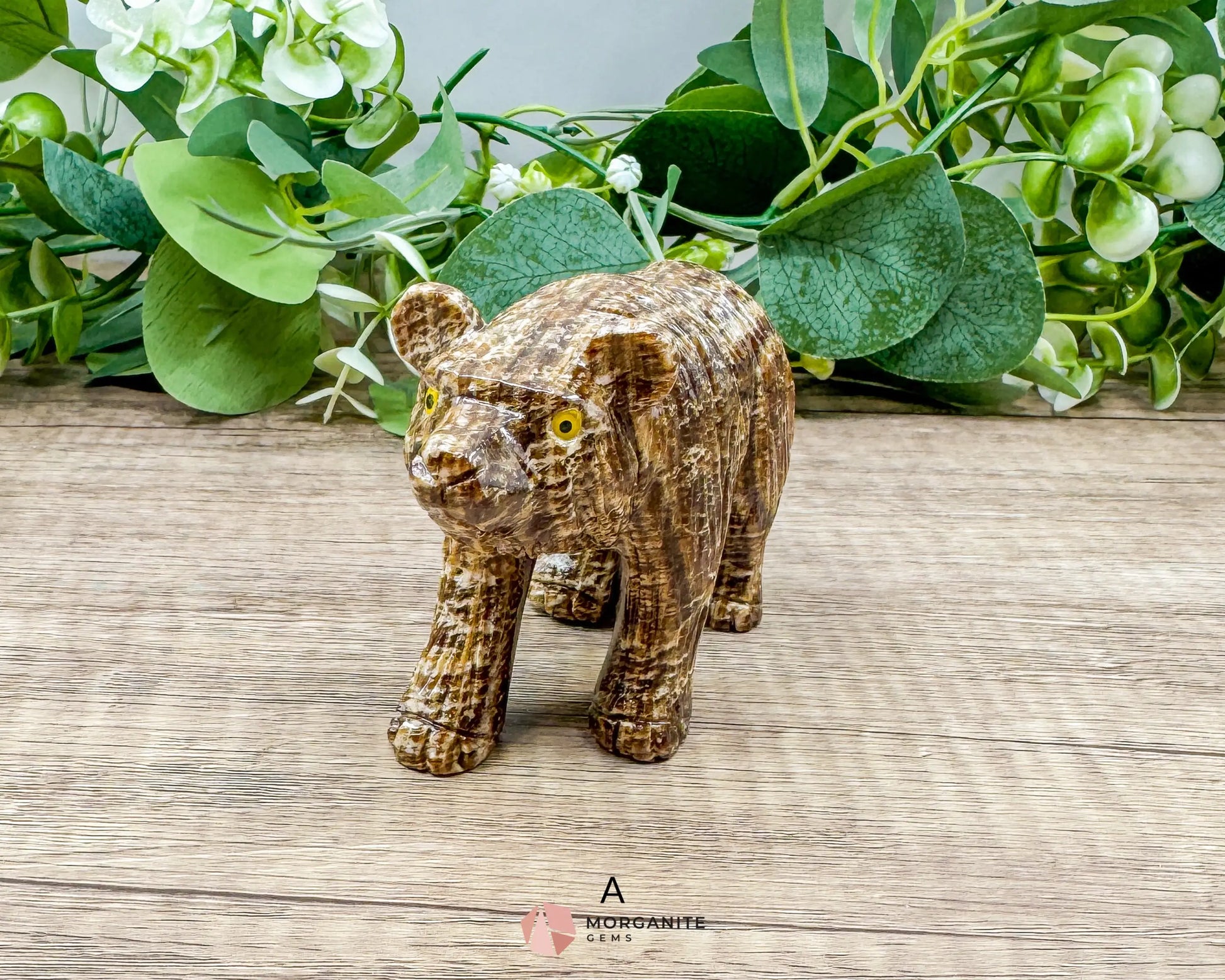 Hand-Carved Soapstone Bear – 3’’ Tall Natural Stone Figurine - Metaphysical Crystals