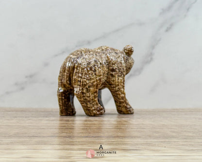 Hand-Carved Soapstone Bear – 3’’ Tall Natural Stone Figurine - Metaphysical Crystals