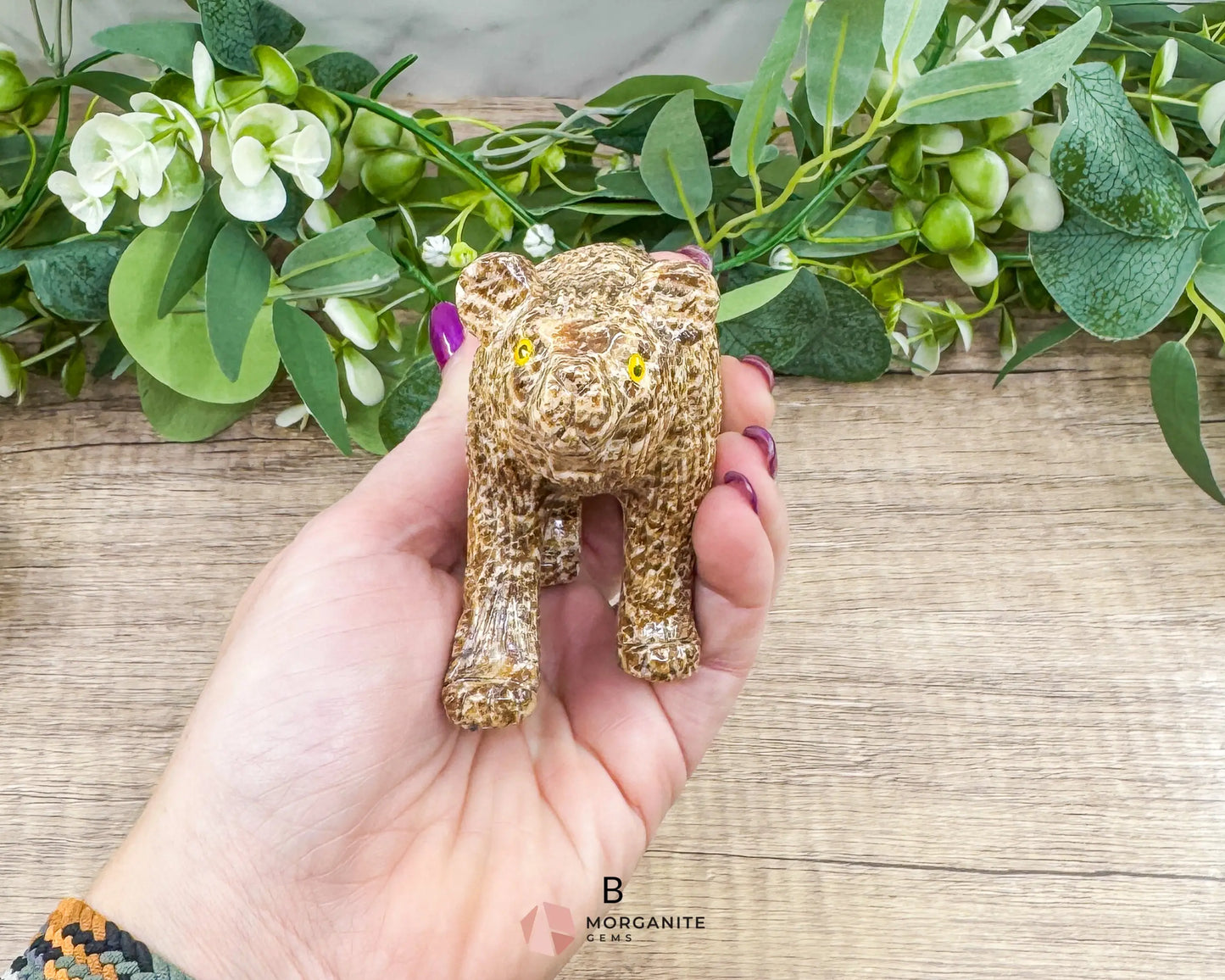Hand-Carved Soapstone Bear – 3’’ Tall Natural Stone Figurine - Metaphysical Crystals