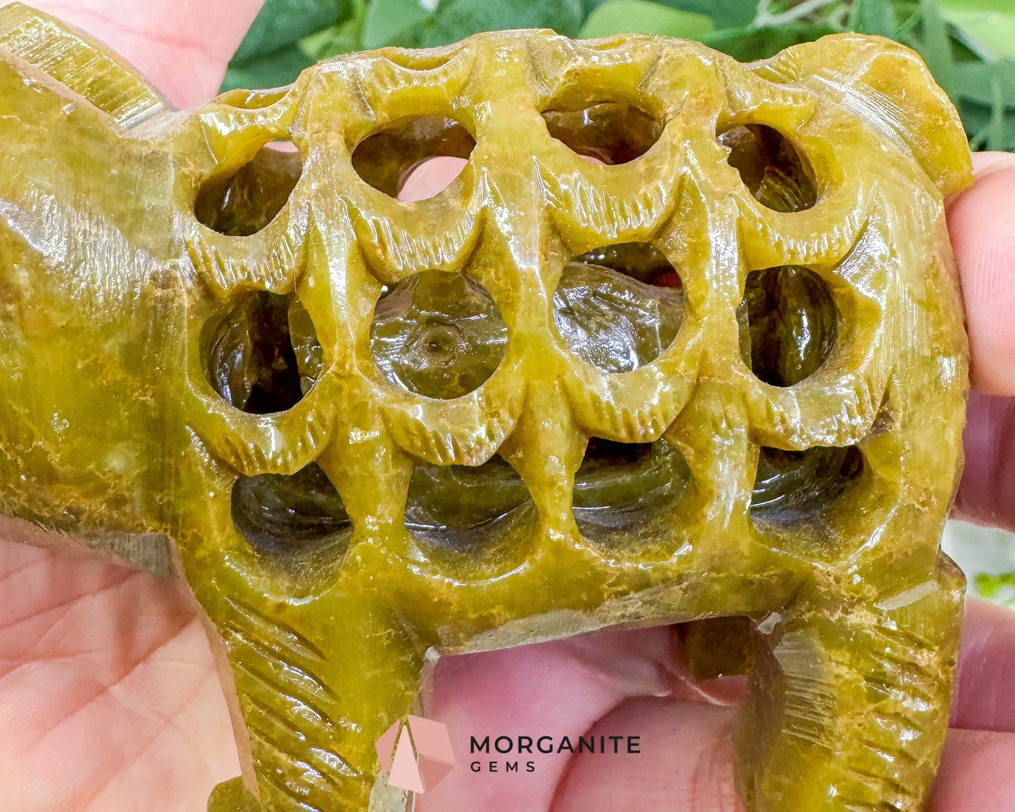 Hand-Carved Soapstone Undercut Pig (8oz) – Indian Artisan Stone Sculpture for Abundance & Good Fortune - Metaphysical