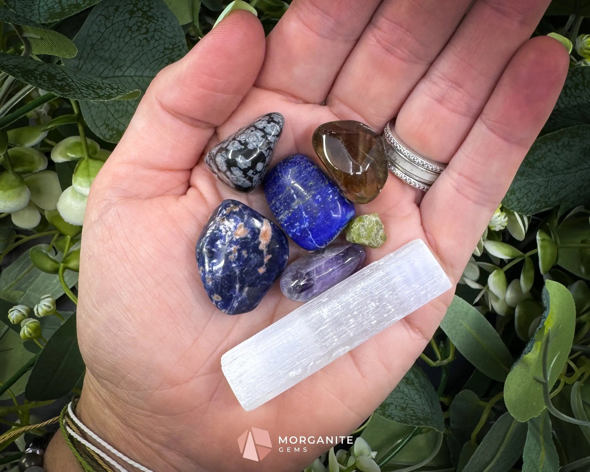 Sagittarius Zodiac Crystal Set | 6 Gemstones + Selenite Spiral Cage & Gift Box - Metaphysical Crystals
