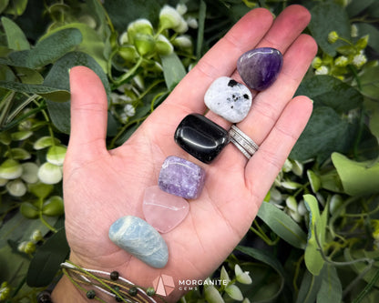 Zodiac Crystal Set | 12 Astrology-Aligned Gemstone Kits | Includes Pouch & Info - Aquarius - Metaphysical Crystals