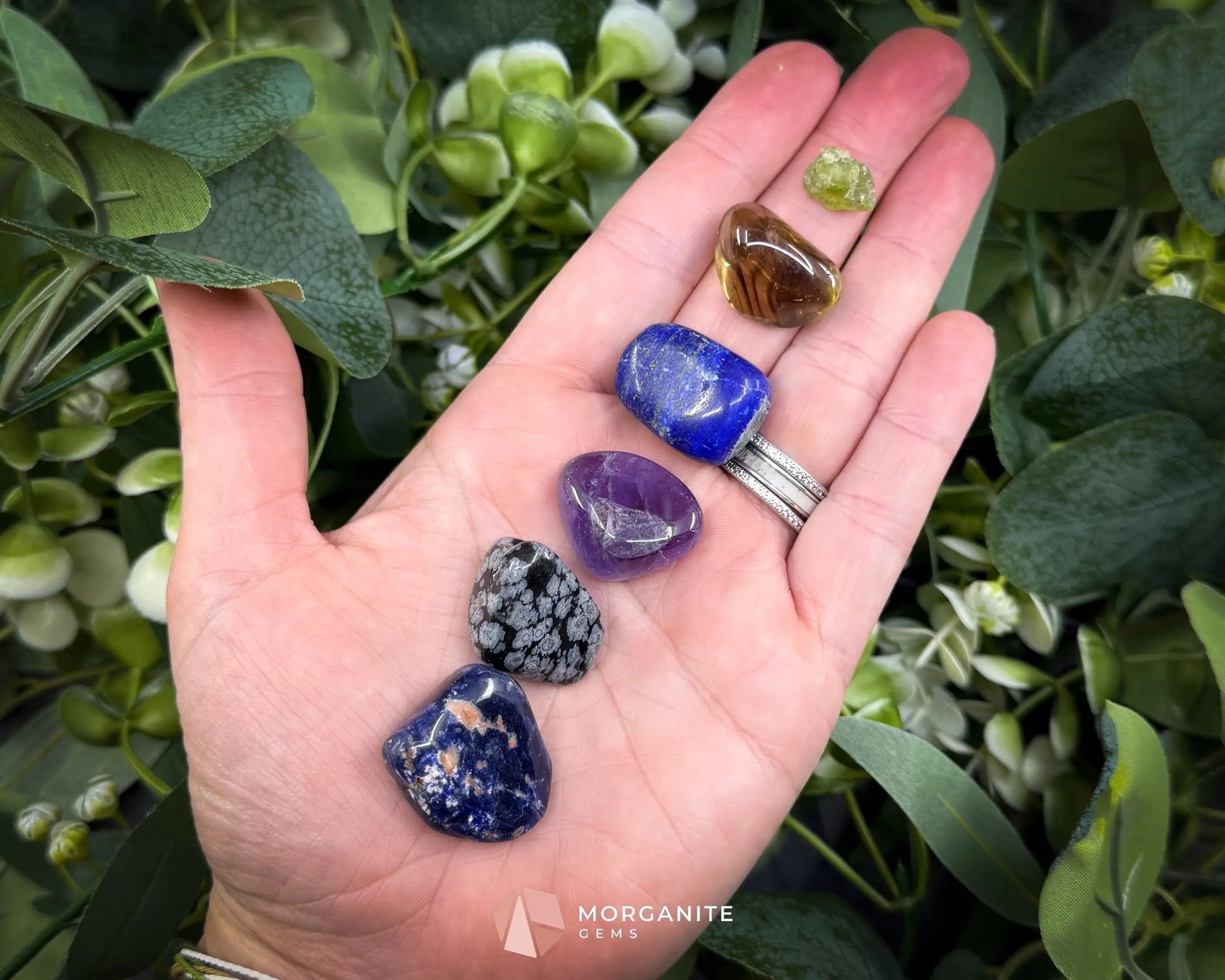 Sagittarius Zodiac Crystal Set | 6 Gemstones + Selenite Spiral Cage & Gift Box - Metaphysical Crystals