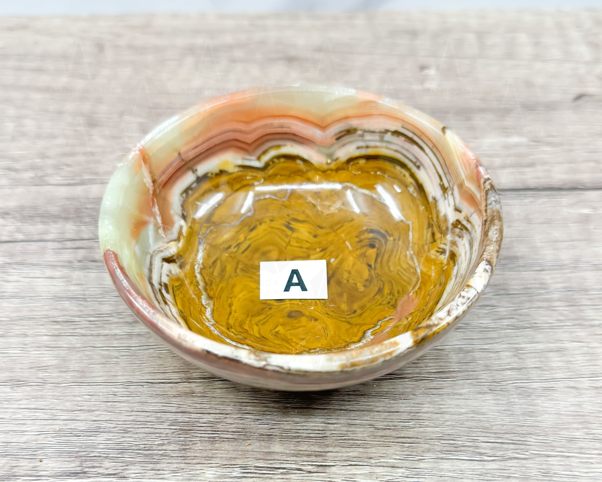 Handcrafted 4-Inch Onyx Bowl – Unique Natural Stone Decor-Morganite Gems