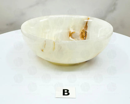 Handcrafted 4-Inch Onyx Bowl – Unique Natural Stone Decor-Morganite Gems