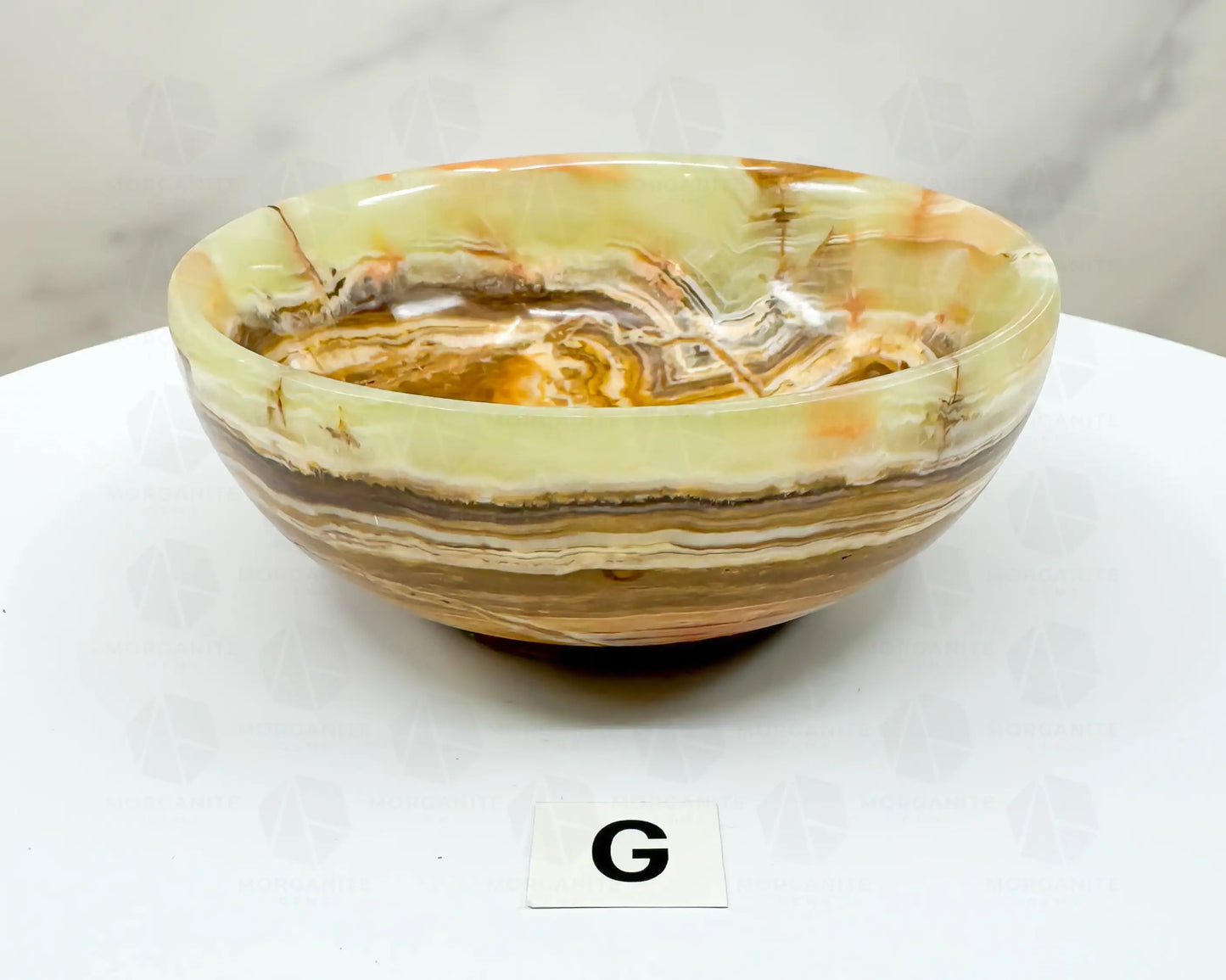 Handcrafted 4-Inch Onyx Bowl – Unique Natural Stone Decor-Morganite Gems