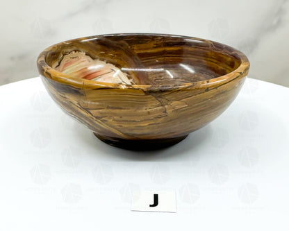 Handcrafted 4-Inch Onyx Bowl – Unique Natural Stone Decor-Morganite Gems