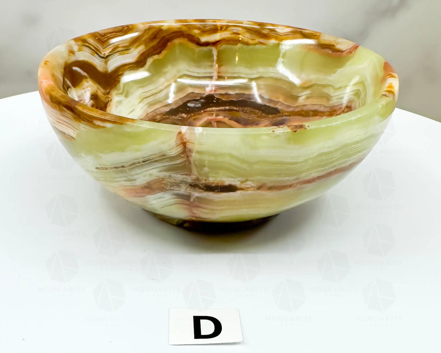 Handcrafted 4-Inch Onyx Bowl – Unique Natural Stone Decor-Morganite Gems