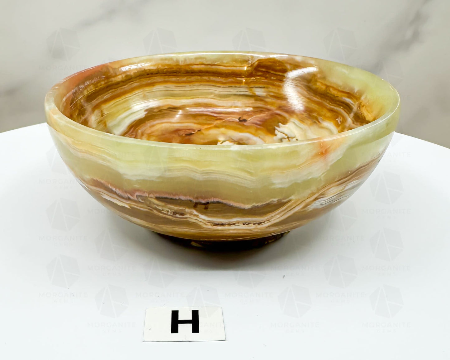 Handcrafted 4-Inch Onyx Bowl – Unique Natural Stone Decor-Morganite Gems