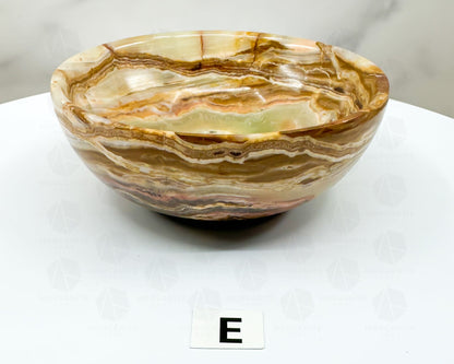 Handcrafted 4-Inch Onyx Bowl – Unique Natural Stone Decor-Morganite Gems