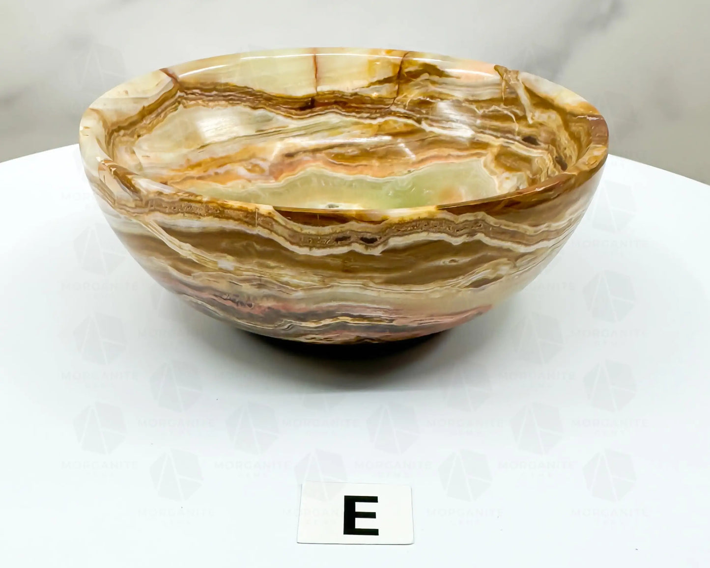 Handcrafted 4-Inch Onyx Bowl – Unique Natural Stone Decor-Morganite Gems