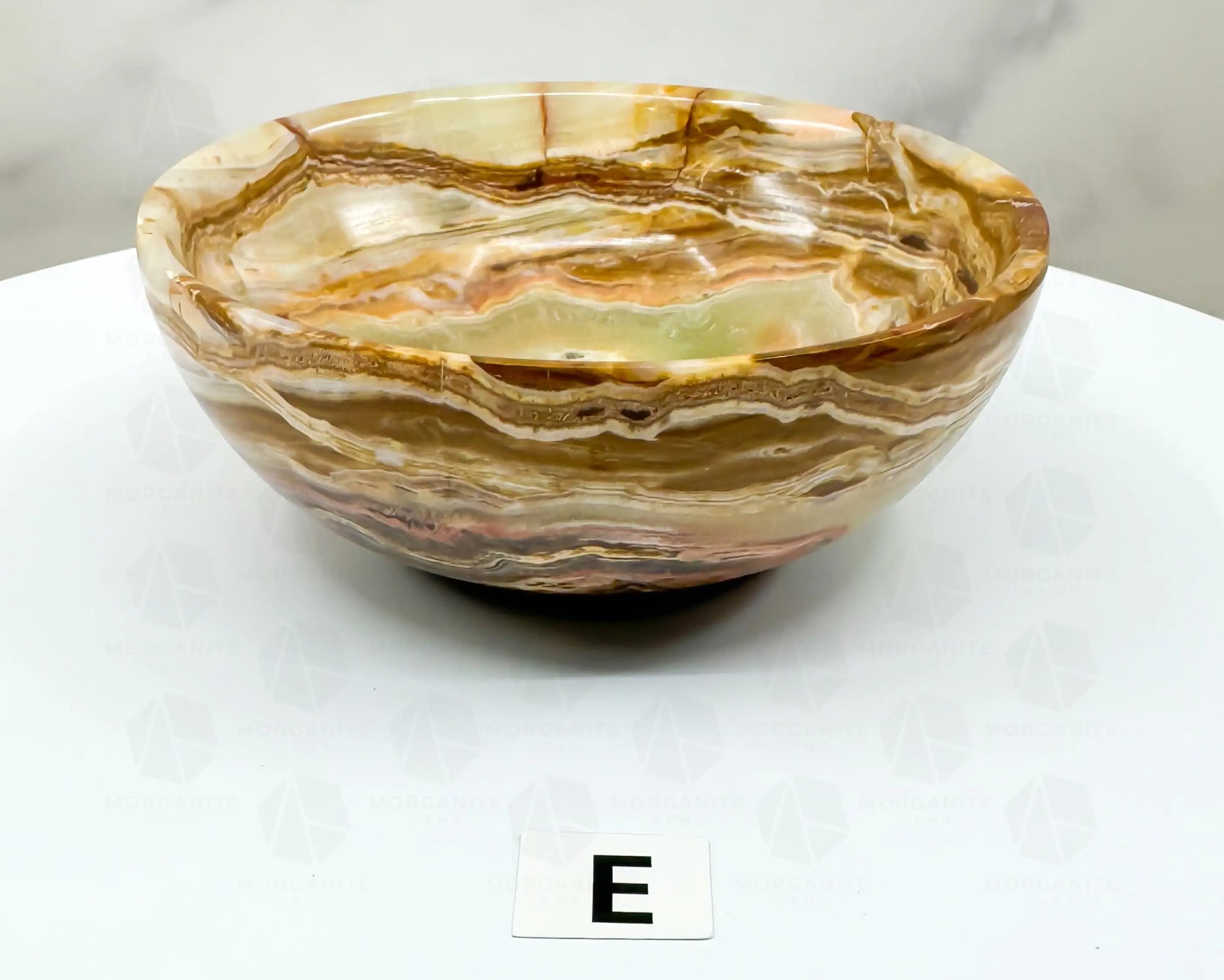 Handcrafted 4-Inch Onyx Bowl – Unique Natural Stone Decor-Morganite Gems
