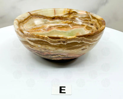 Handcrafted 4-Inch Onyx Bowl – Unique Natural Stone Decor-Morganite Gems