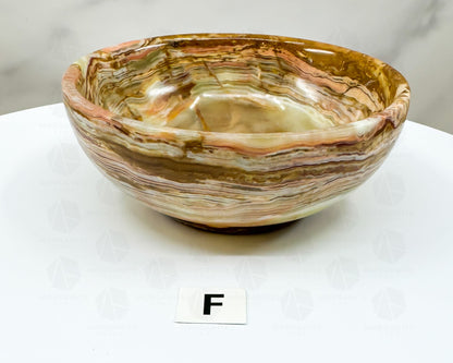 Handcrafted 4-Inch Onyx Bowl – Unique Natural Stone Decor-Morganite Gems