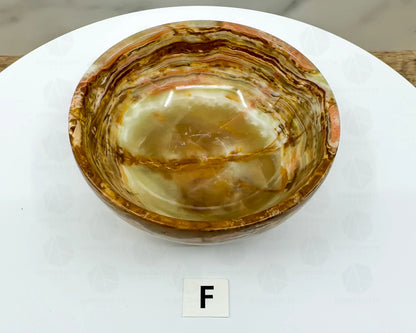 Handcrafted 4-Inch Onyx Bowl – Unique Natural Stone Decor-Morganite Gems