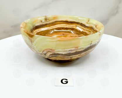 Handcrafted 4-Inch Onyx Bowl – Unique Natural Stone Decor-Morganite Gems