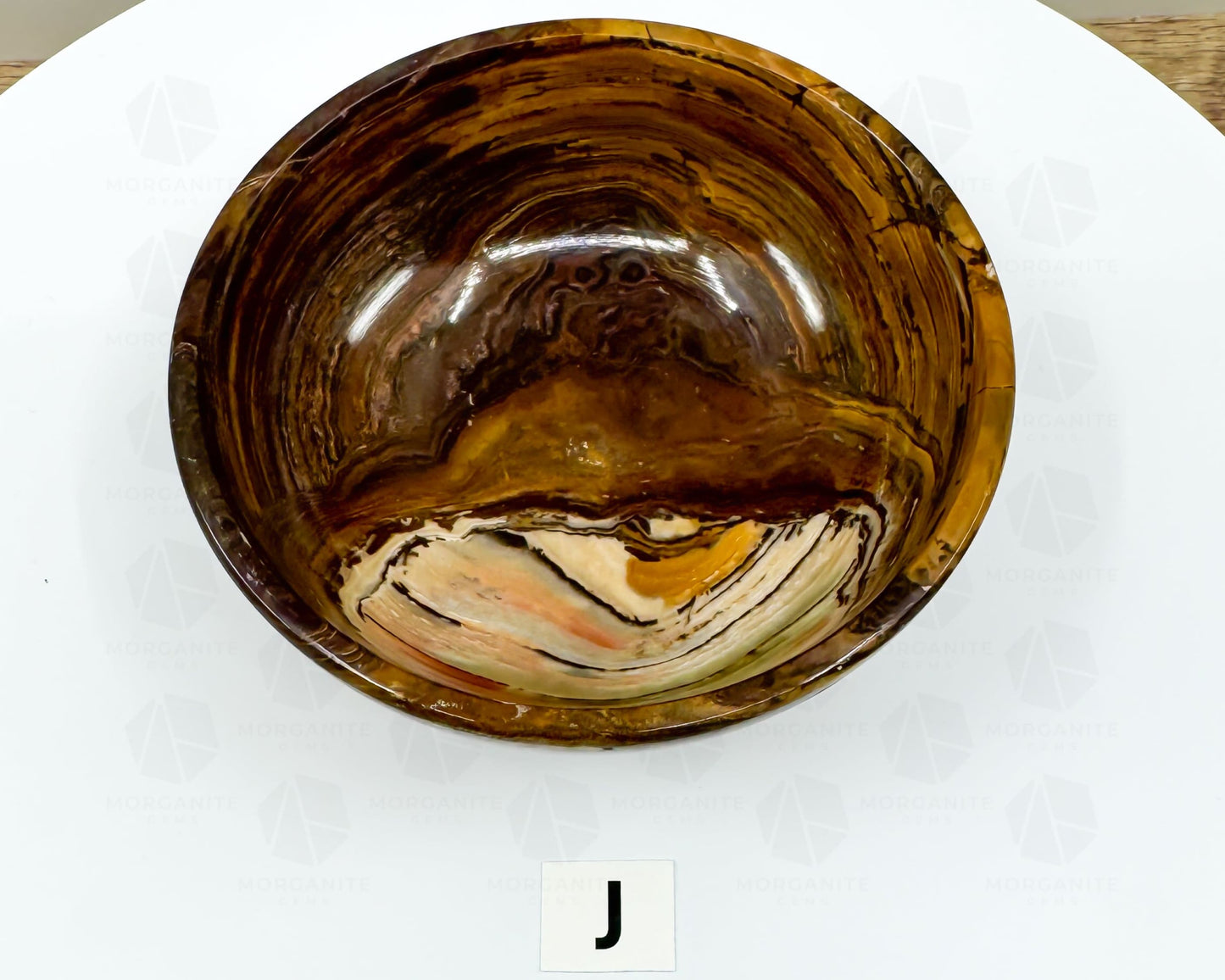 Handcrafted 4-Inch Onyx Bowl – Unique Natural Stone Decor-Morganite Gems