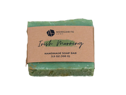 Handmade Soap Bar with Essential Oils and Shea Butter-Morganite Gems