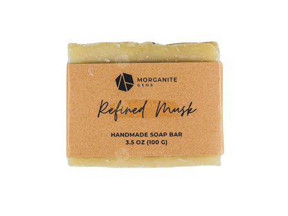 Handmade Soap Bar with Essential Oils and Shea Butter-Morganite Gems
