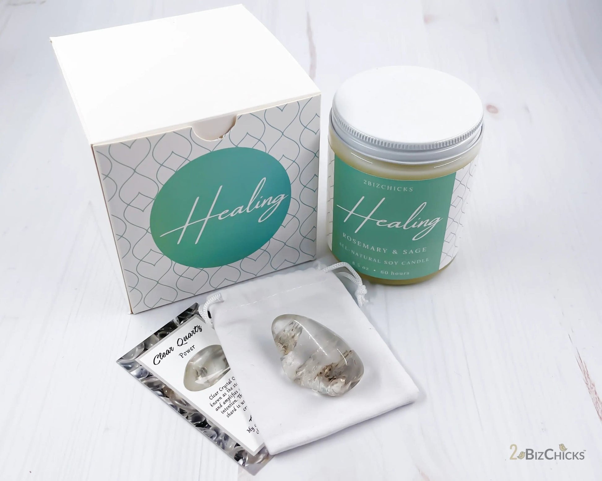 Healing Scented Candle with Crystal-Morganite Gems