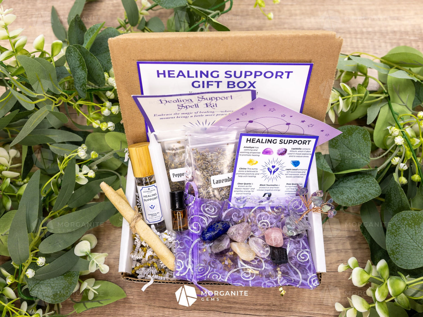 Healing Support Intention Gift Box-Morganite Gems