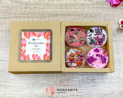 Heartbreaker Tea Light Candle Set | Bold Valentine Soy Tea Lights | Deep & Dramatic Gift Set - Container Candles