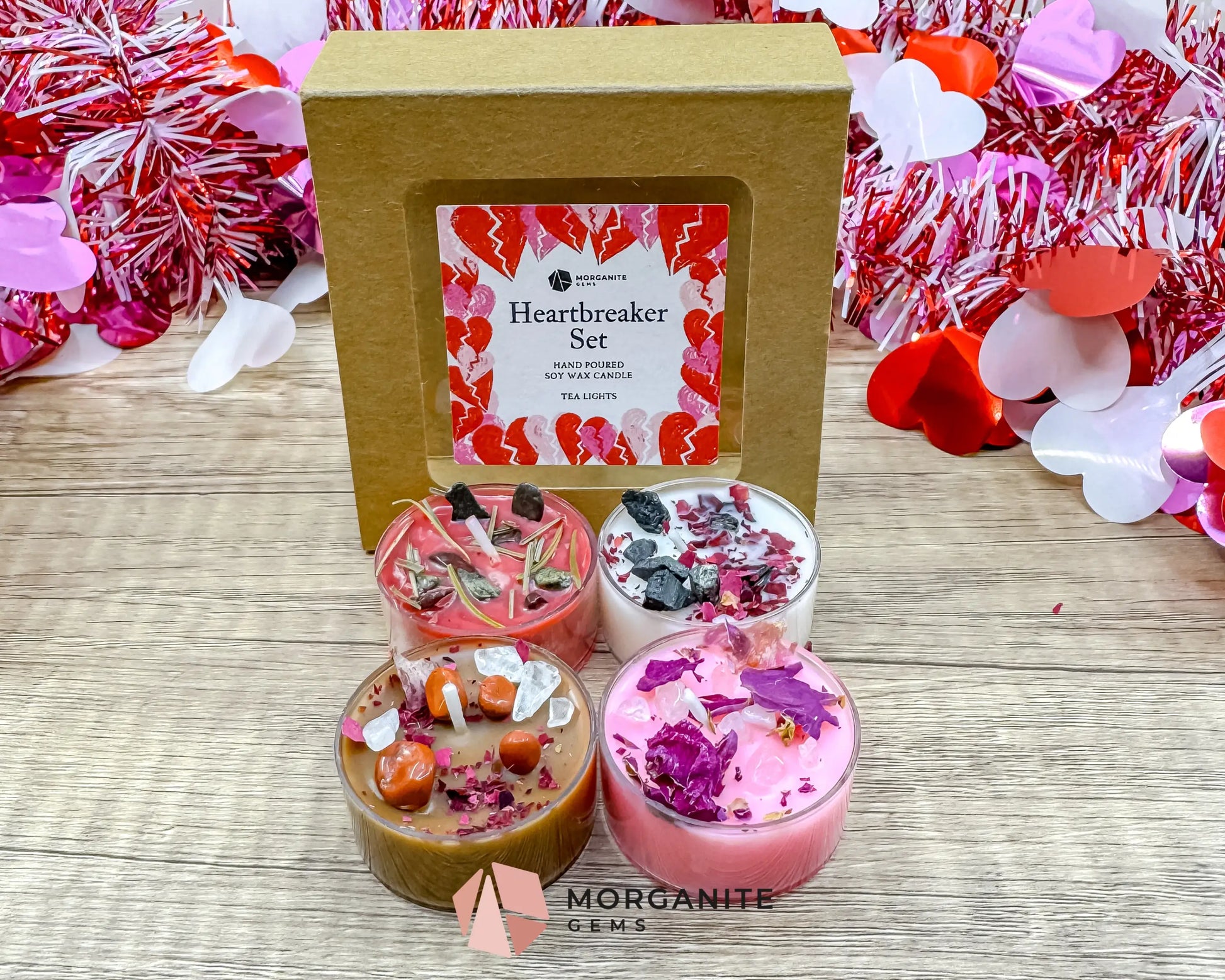 Heartbreaker Tea Light Candle Set | Bold Valentine Soy Tea Lights | Deep & Dramatic Gift Set - Container Candles