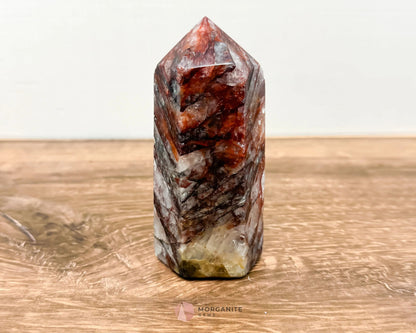 Heated Hematoid Quartz Tower Point-Morganite Gems