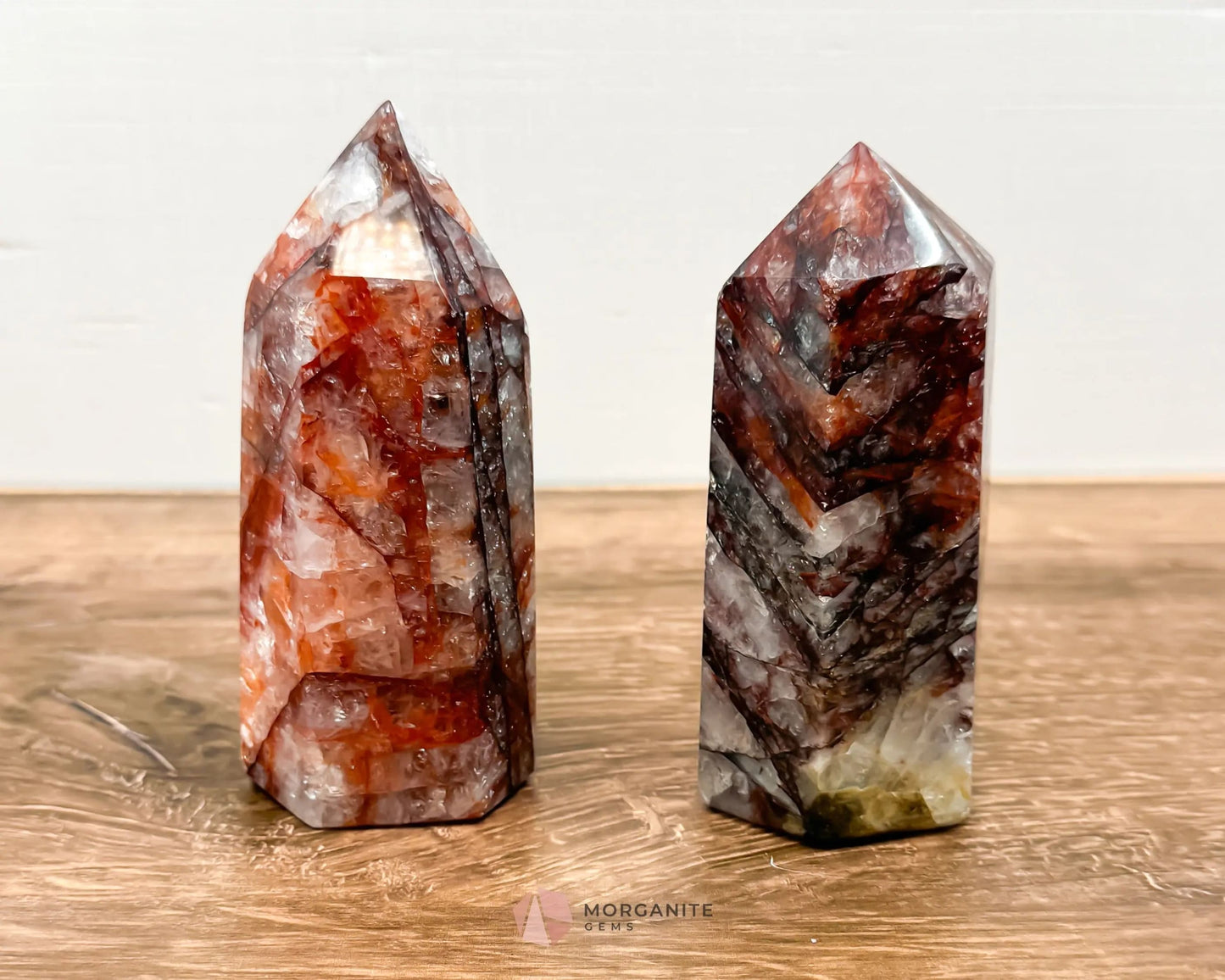 Heated Hematoid Quartz Tower Point-Morganite Gems