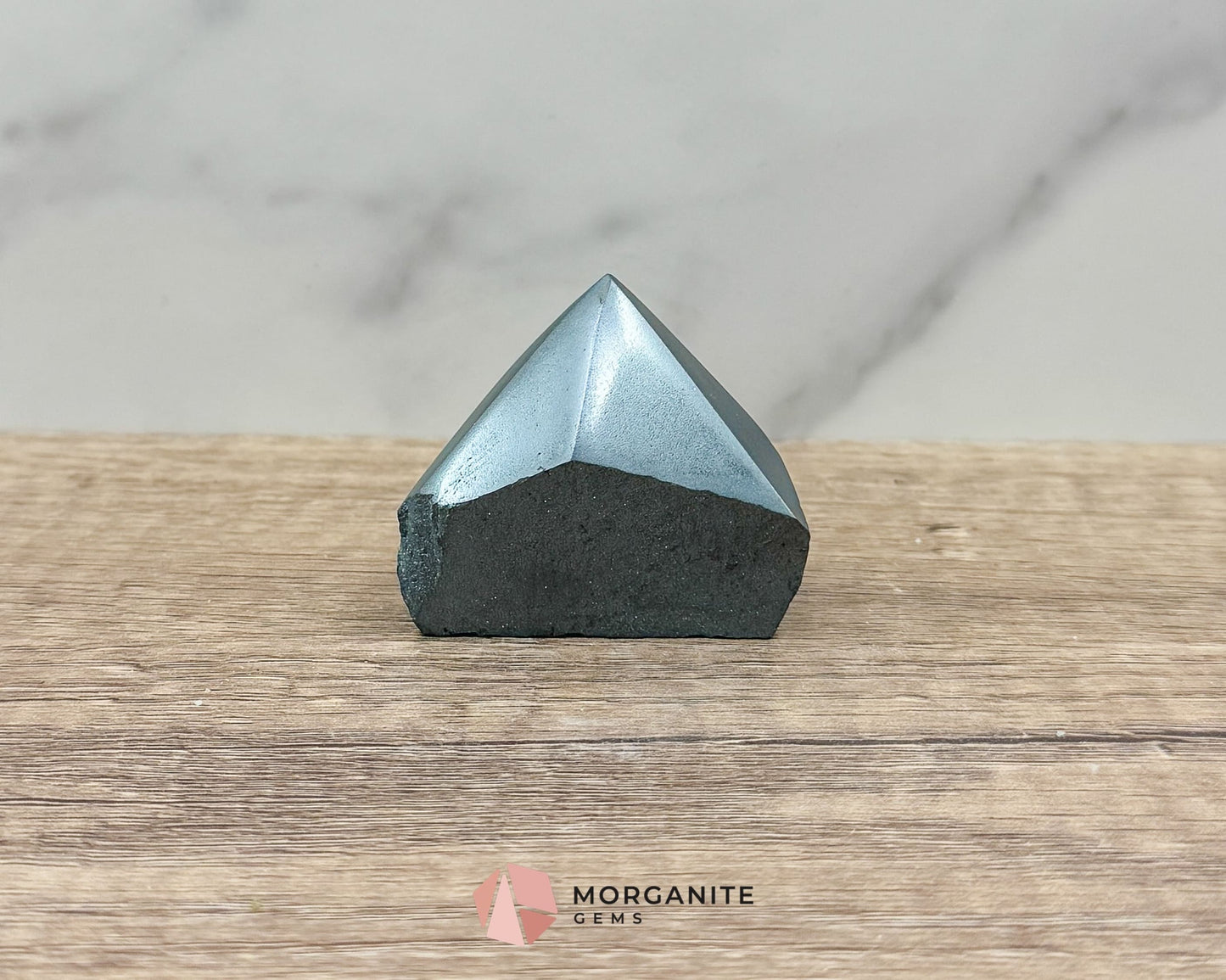 Hematite Half Rough Cut Base Point – Grounding & Protective Natural Healing Crystal-Morganite Gems