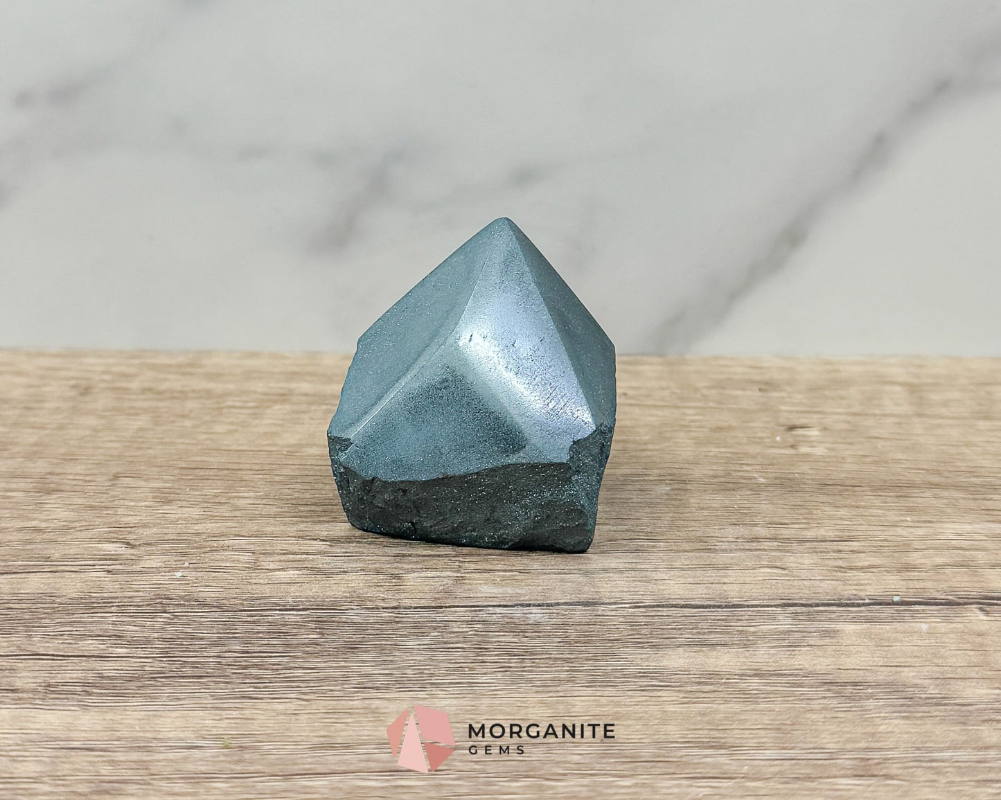 Hematite Half Rough Cut Base Point – Grounding & Protective Natural Healing Crystal-Morganite Gems