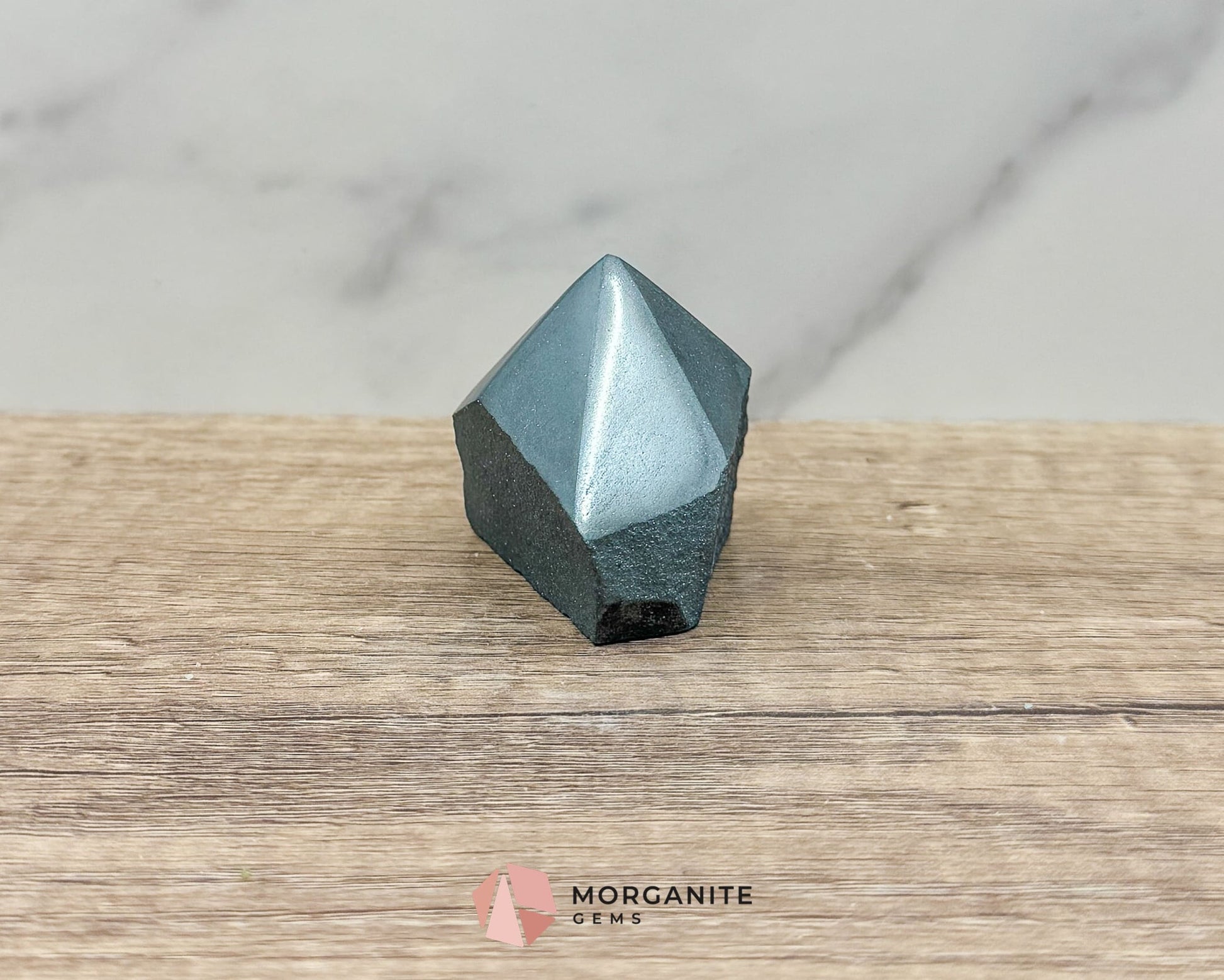 Hematite Half Rough Cut Base Point – Grounding & Protective Natural Healing Crystal-Morganite Gems