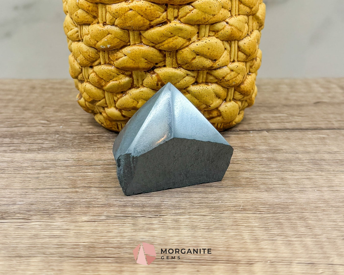 Hematite Half Rough Cut Base Point – Grounding & Protective Natural Healing Crystal-Morganite Gems