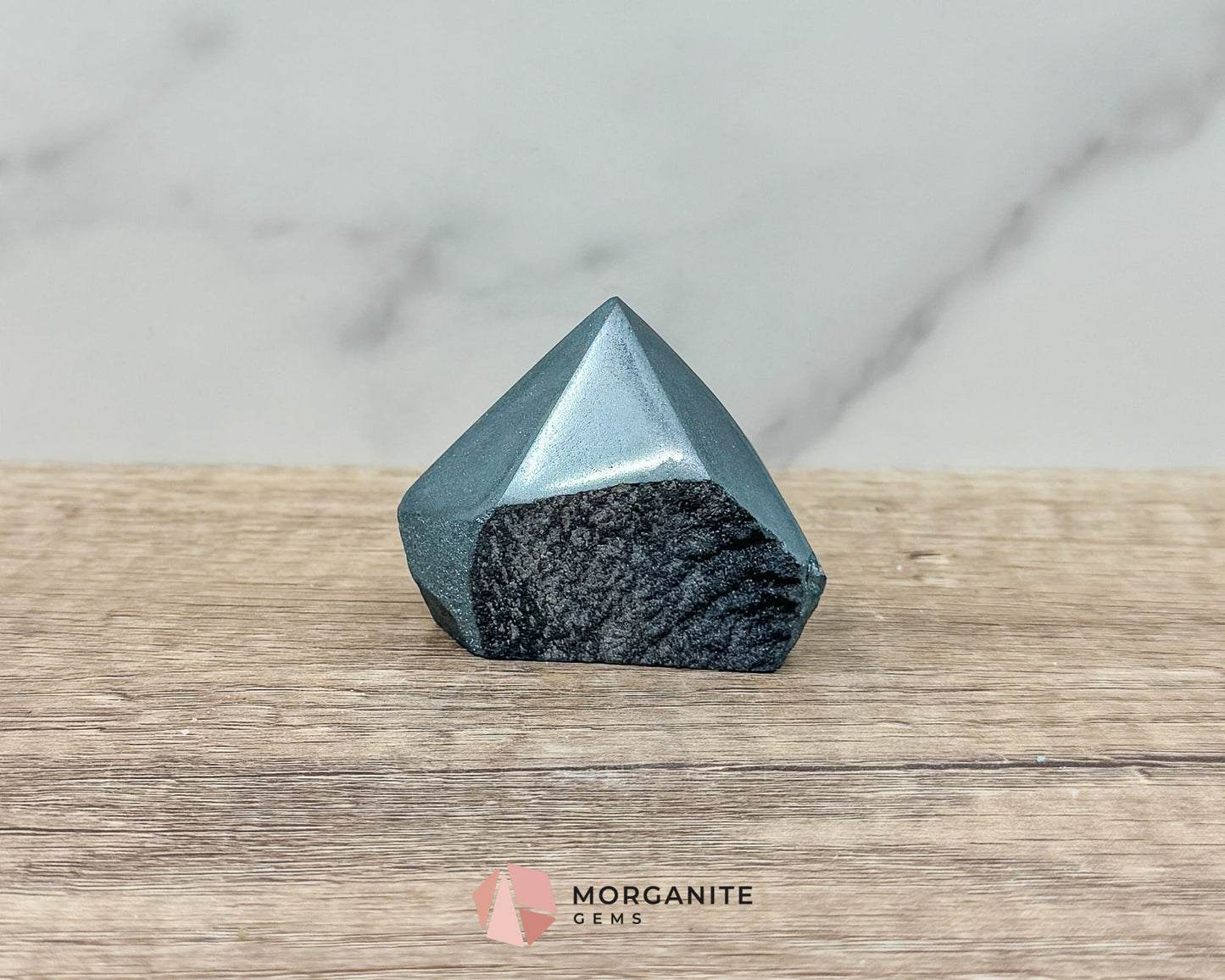 Hematite Half Rough Cut Base Point – Grounding & Protective Natural Healing Crystal-Morganite Gems