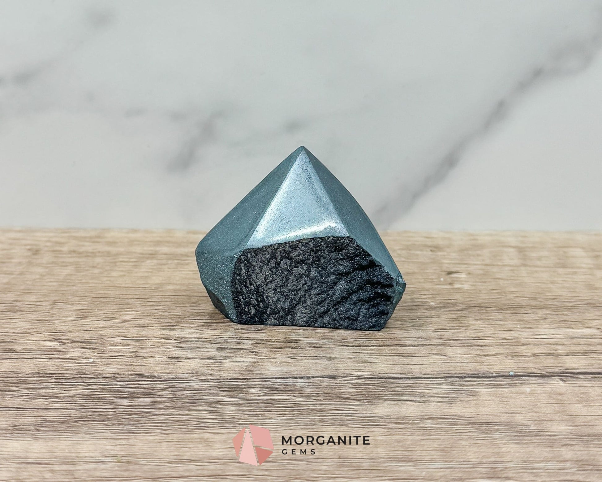 Hematite Half Rough Cut Base Point – Grounding & Protective Natural Healing Crystal-Morganite Gems