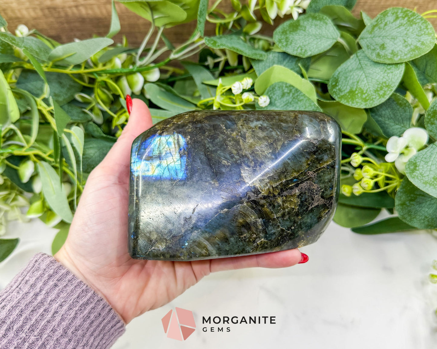 High-Flash Labradorite Polished Freeform No. 11 (928g) – Extra Large ’Stone of Transformation’ Specimen - Metaphysical