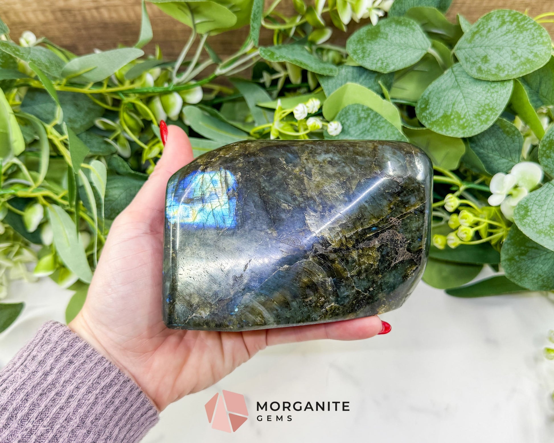 High-Flash Labradorite Polished Freeform No. 11 (928g) – Extra Large ’Stone of Transformation’ Specimen - Metaphysical