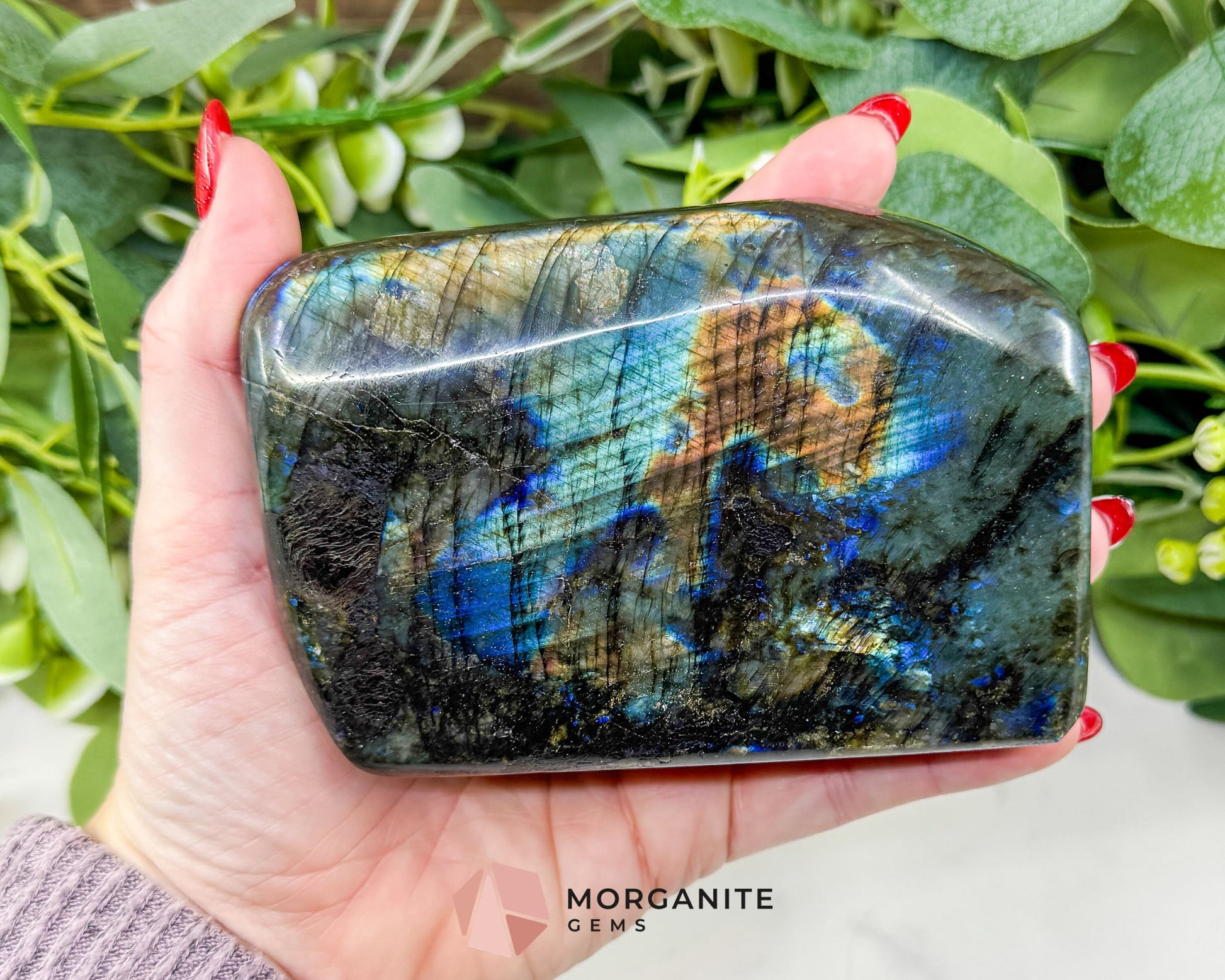 High-Flash Labradorite Polished Freeform No. 11 (928g) – Extra Large ’Stone of Transformation’ Specimen - Metaphysical