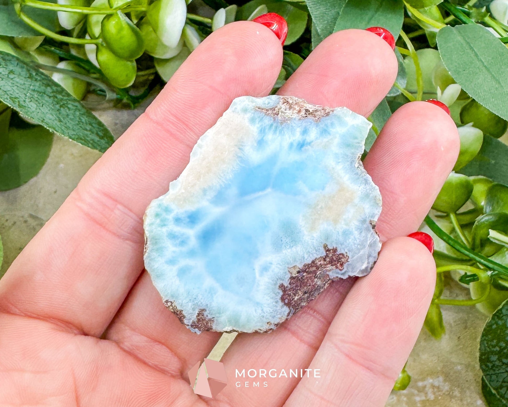 High-Quality Larimar Freeform No. 20 (24g) - Polished 2-Sided ’Stone of Atlantis’ – Rare Blue Specimen - Metaphysical