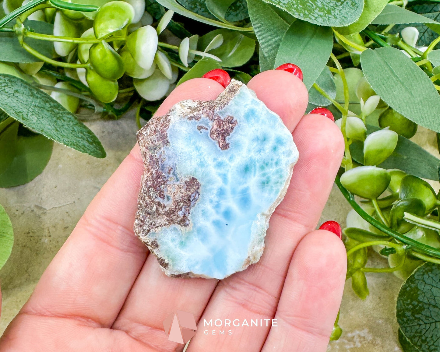 High-Quality Larimar Freeform No. 20 (24g) - Polished 2-Sided ’Stone of Atlantis’ – Rare Blue Specimen - Metaphysical